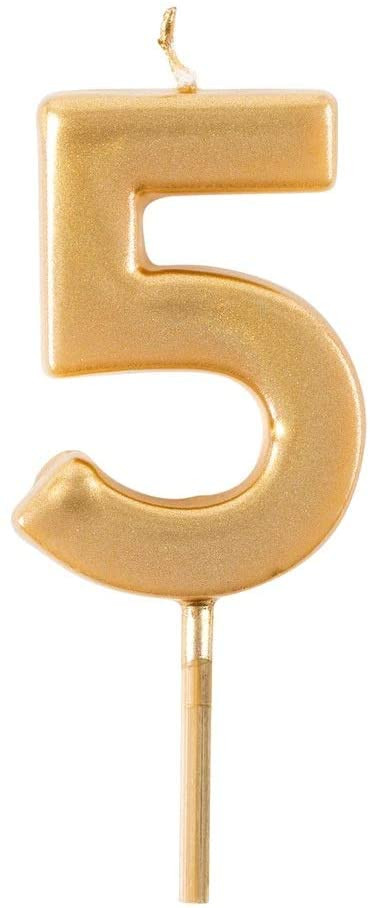 BOUGIE ANNIVERSAIRE CASPARI NUMERO 5 OR