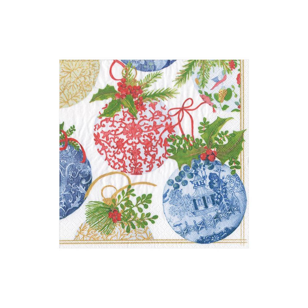 SERVIETTE PAPIER CASPARI COKTAIL PORCELAIN ORNAMENTS