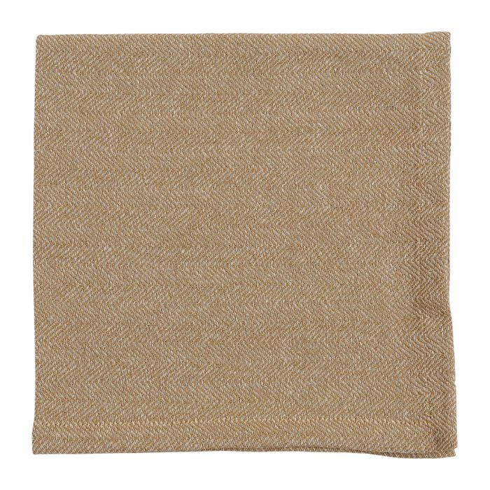 SERVIETTE TISSAGE BEIGE+DORE