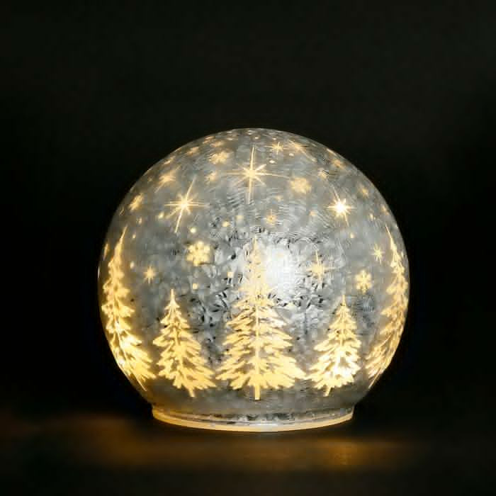 DECO LED BOULE NOEL ARGENTE