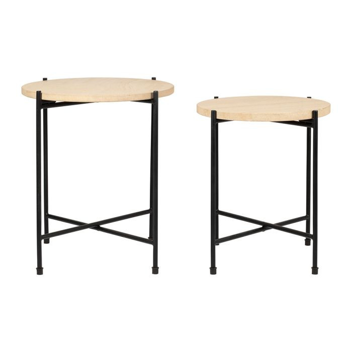LES 2 TABLES APPOINT ESKELA BEIGE+NOIR