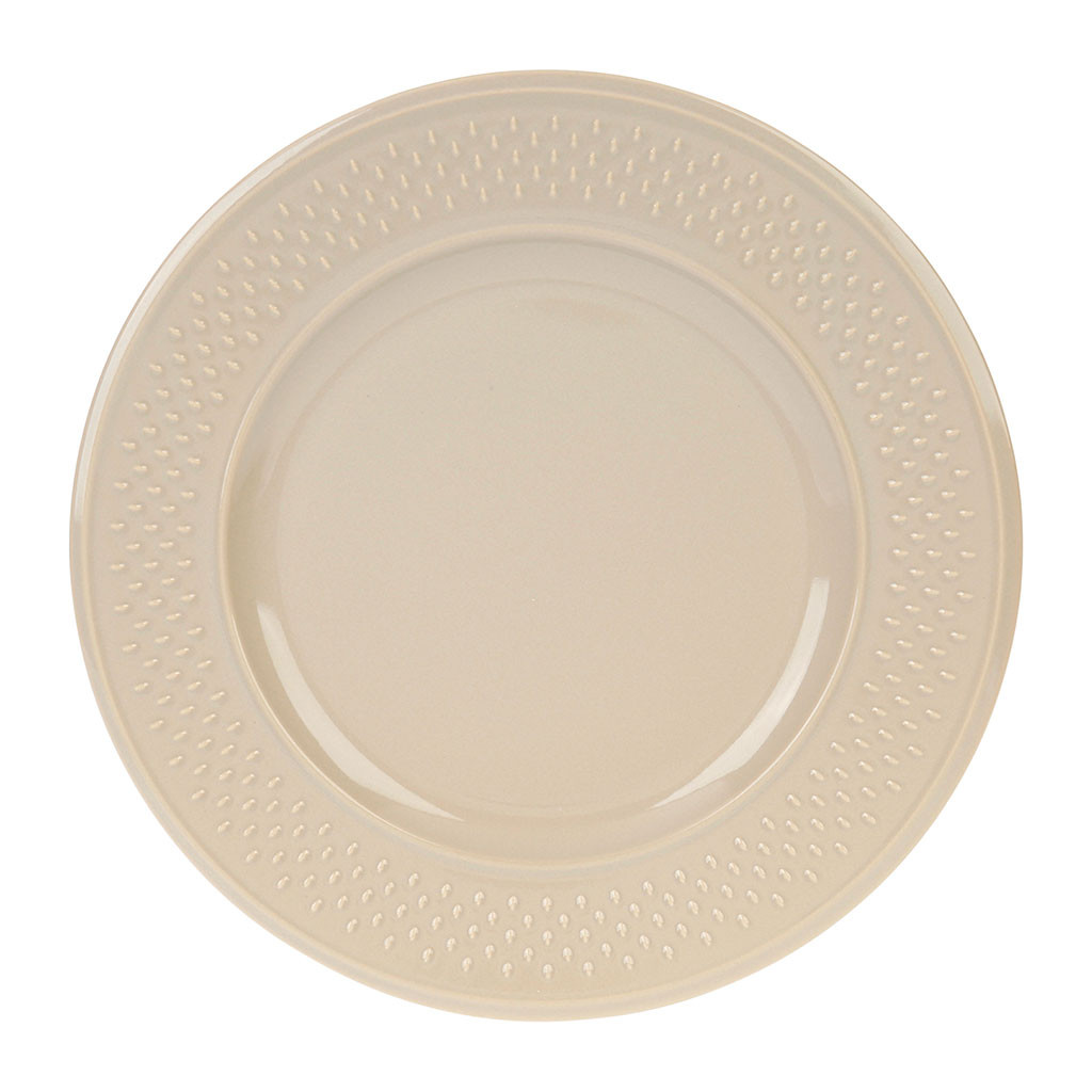 GRAIN DE RIZ ASSIETTE PLATE TAUPE