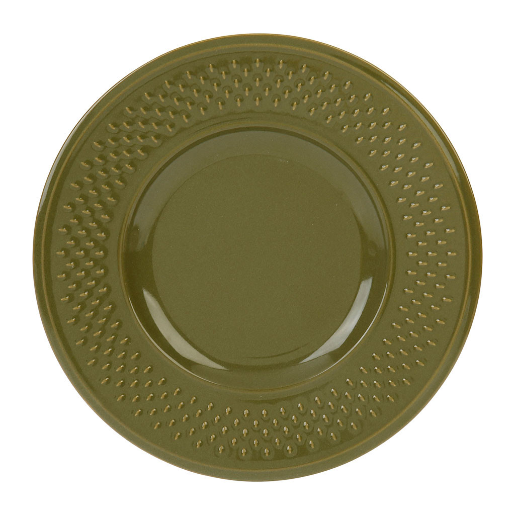GRAIN DE RIZ ASSIETTE DESSERT KAKI