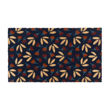 PAILLASSON SEMIS FLEURS FOND BLEU