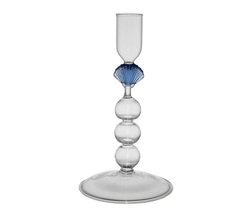 BOUGEOIR COQUILLAGE BLEU