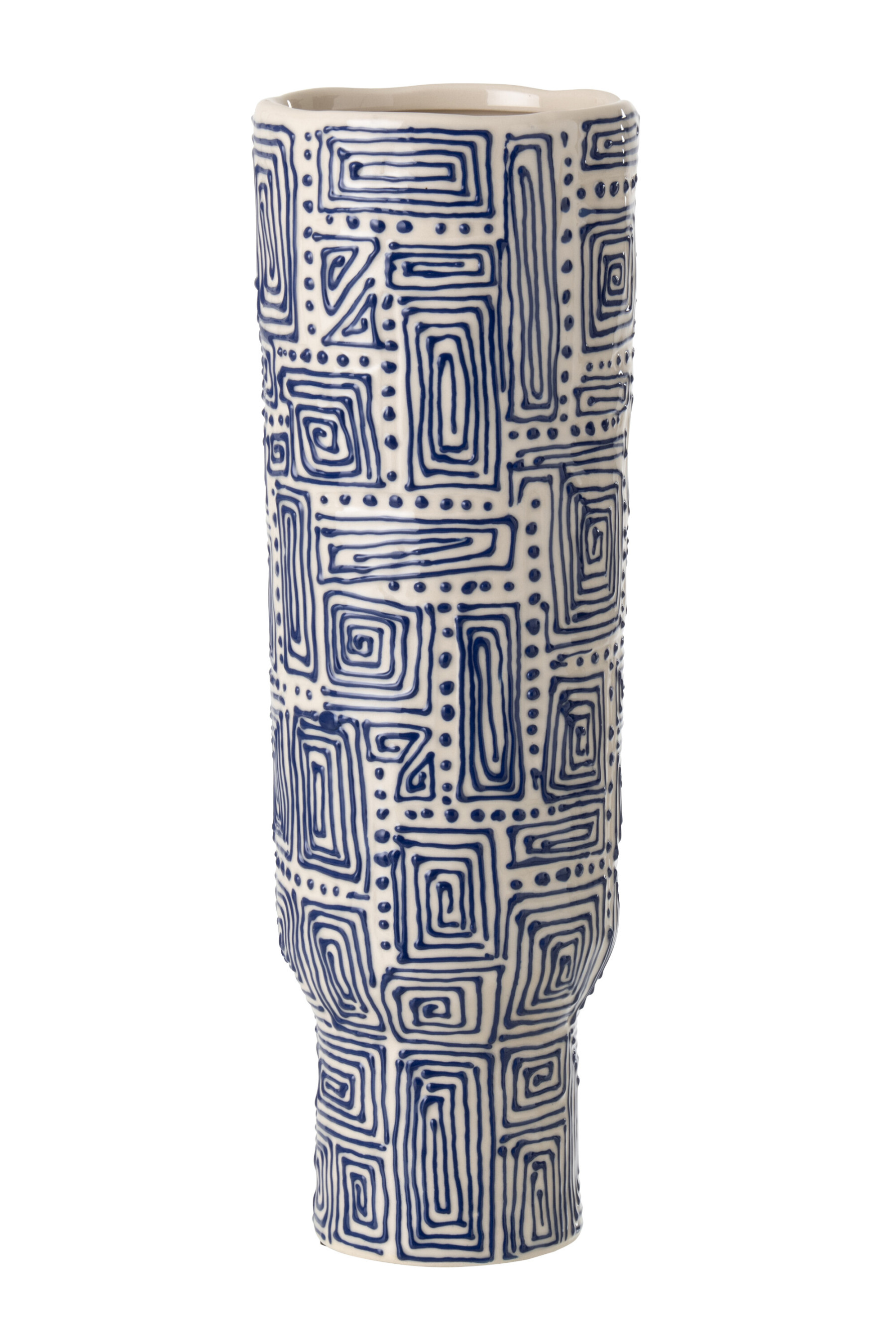 VASE BLANC CASSE/BLEU