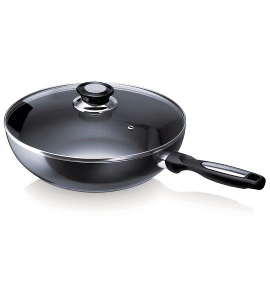 Poêle Wok 28cm Pro Induc avec couvercle