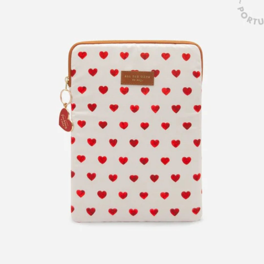 POCHETTE ORDINATEUR COEUR ROUGE