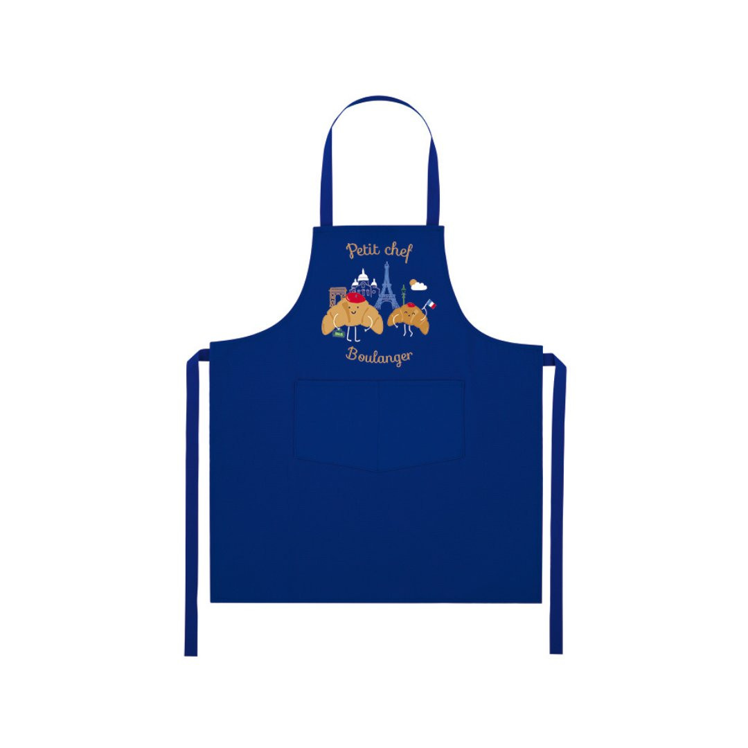 Tablier En+poche Claudia Cuinet petit chef boulanger - Bleu outre Mer