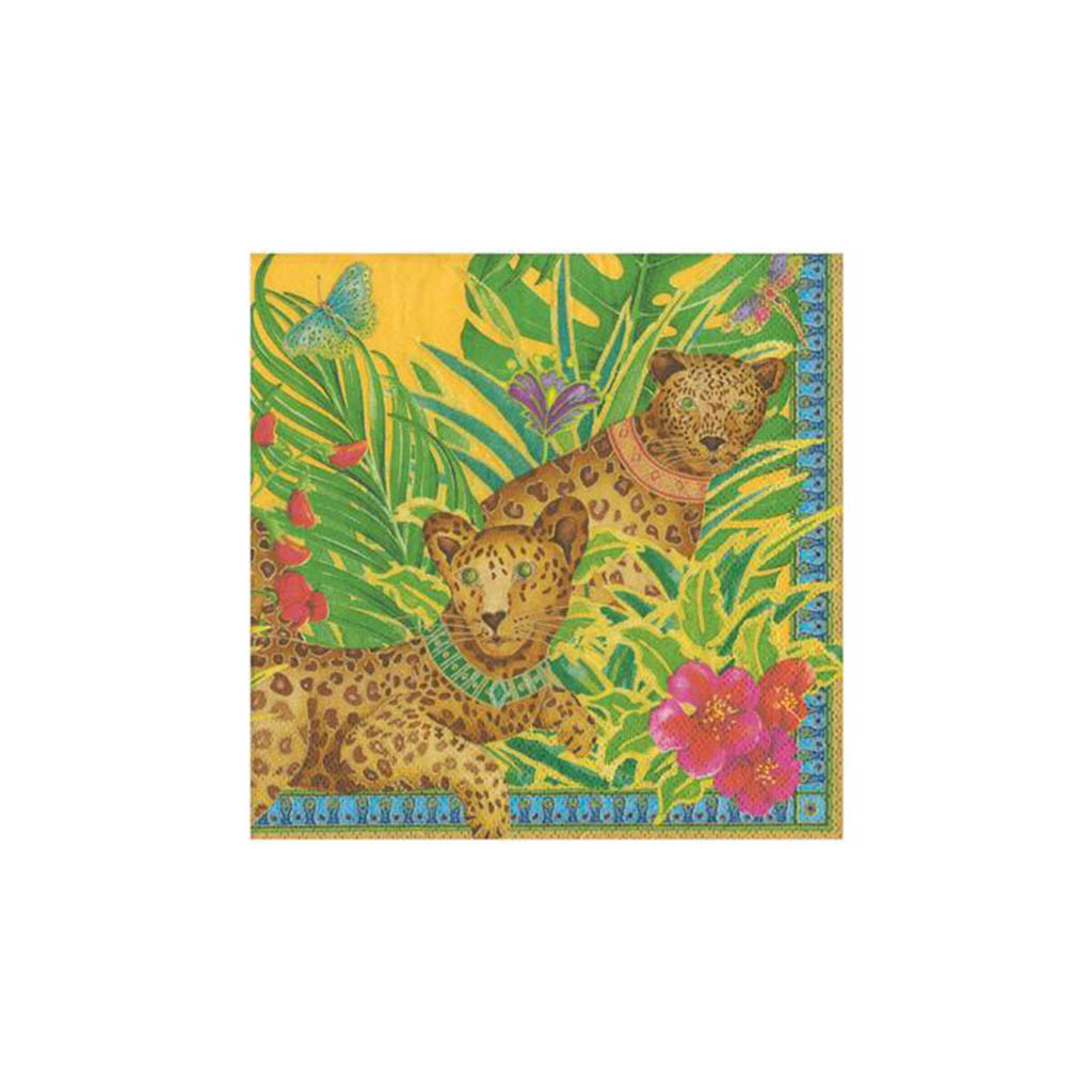 SERVIETTES PAPIER LUNCH YELLOW LEOPARD