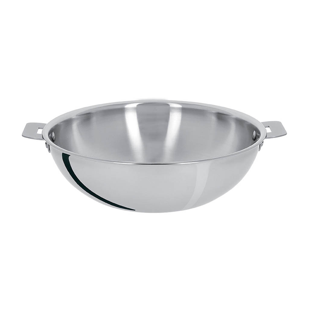 CASTELINE WOK 28CM INOX POIGNEE AMOVIBLE