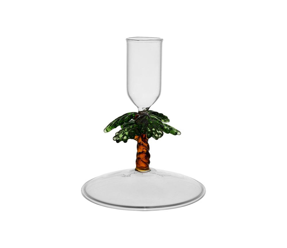 BOUGEOIR PALMIER VERT/AMBRE