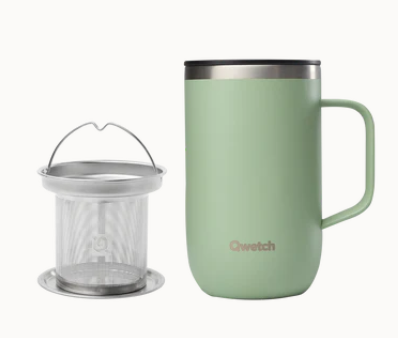 MUG TISANIERE ISOTHERME VERT TILLEUL