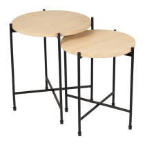 LES 2 TABLES APPOINT ESKELA BEIGE+NOIR