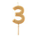 BOUGIE ANNIVERSAIRE CASPARI NUMERO 3 OR